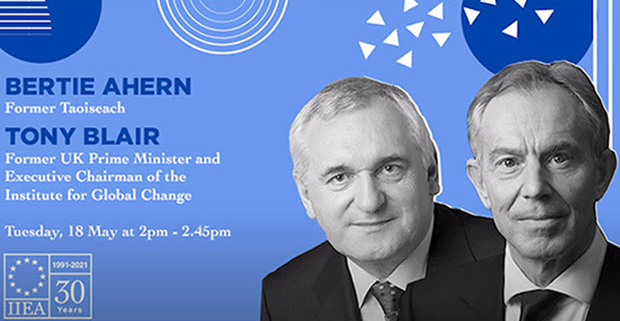 Bertie Ahern and Tony Blair at IIEA