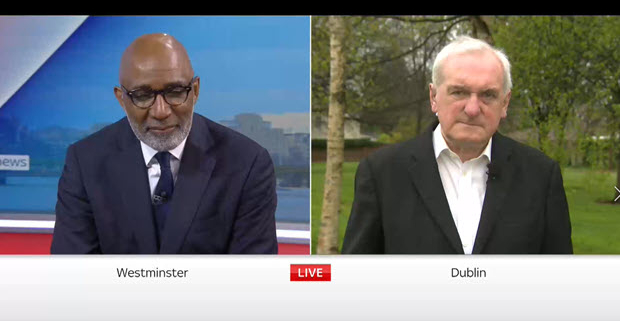 Bertie Ahern and Trevor Phillips Interview on Sky News UK re the 25th Anniversary of the Good Friday Agreement - May 2023