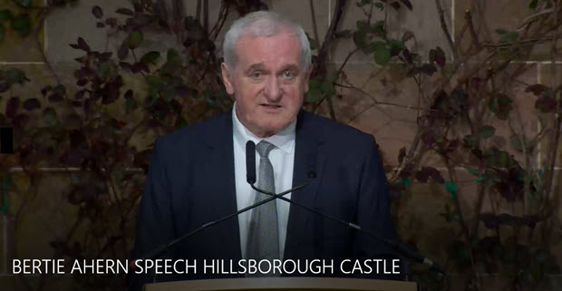 Bertie Ahern speech at Hillsborough Castle -25th Anniversary of the Good Friday Agreement - May 2023