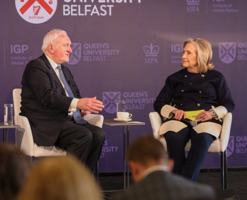 Fireside chat with Bertie Ahern and Hillary Clinton at Institute of Global Politics Columbia University and Queens University Conference (1)