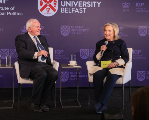 Fireside chat with Bertie Ahern and Hillary Clinton at Institute of Global Politics Columbia University and Queens University Conference (2)