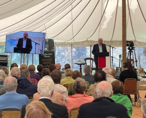 Bertie Ahern speaking at the 16th Percy French Festival. Castlecoote, Co Roscommon